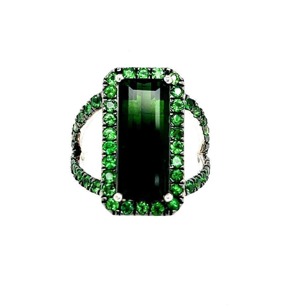Natural Tourmaline Tsavorite Ring 7 14k Gold 6.77 TCW Certified $5,950 300690